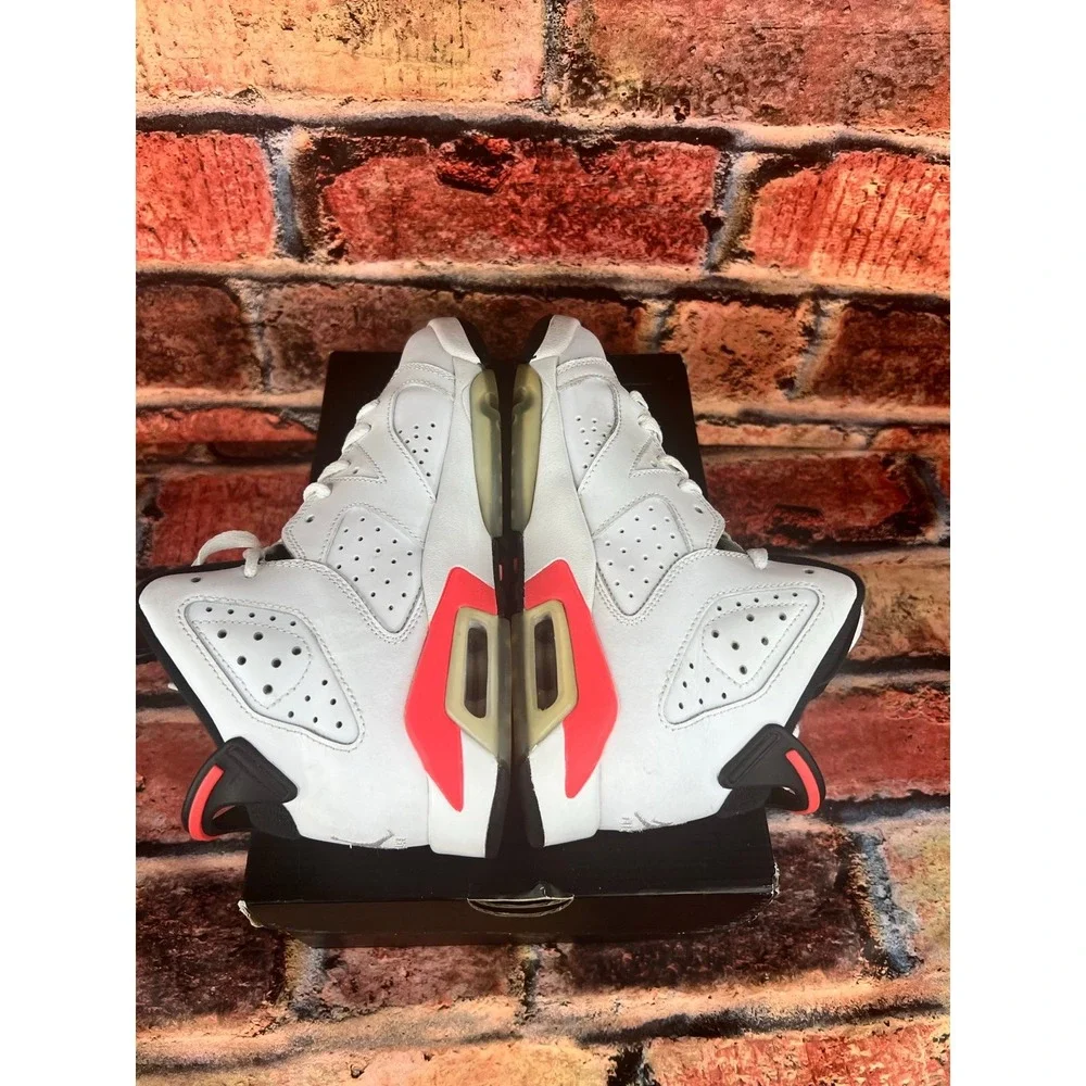 Nike Air Jordan 6 Retro (GS) 4Y White Infrared Shoes Sneaker‎ Jumpman 384665-123